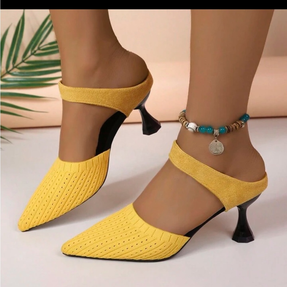 Shein- Quiet Luxury Women's High Heel Pointed-Toe Slip on Mule | Casual - Picture 5 of 7